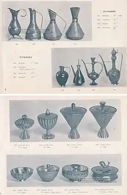 Travail du métal décoratif dans le style Art déco de Maurice Ascalon, édité par Pal-Bell dans les années 1940.