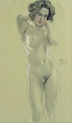 Nu féminin, fusain, 1910 (Museum Kunstpalast)