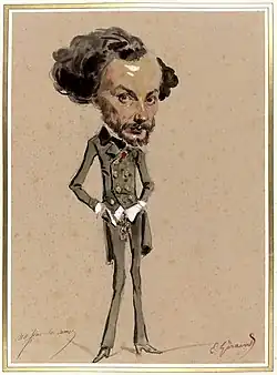 Caricature de Maxime Du Camp.