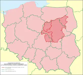 Carte de Mazovie en Pologne