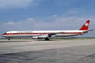Un DC-8-63 de la compagnie Air Canada semblable à celui impliqué dans l'accident.