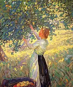 The Apple Gatherer, vers 1911, huile sur toile, 106,8 x 92,2 cm