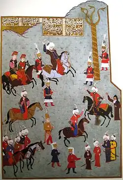 Mehmed II (1580) jette par défi sa masse sur les serpents.