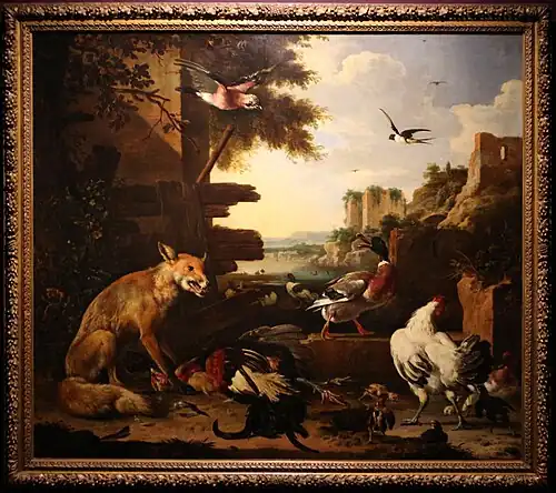 Renard dans un poulailler, 1678.
