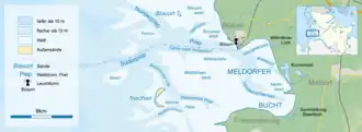 Carte de la baie de Meldorf (de)