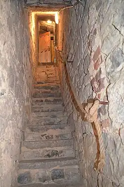 Escalier intramural du donjon.