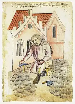 Paveur au XVe&nbsp;siècle.