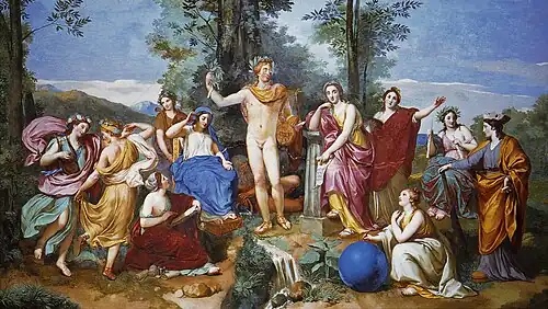 Anton Raphael Mengs, Le Parnasse, milieu du XVIIIe&nbsp;siècle, Villa Albani, Rome.