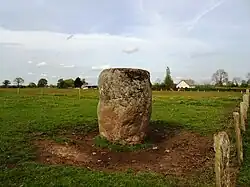 Le menhir de Vaumoisson dit « la Pierre du Diable ».