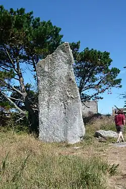 Le menhir du Reun (dit aussi de Squividan).
