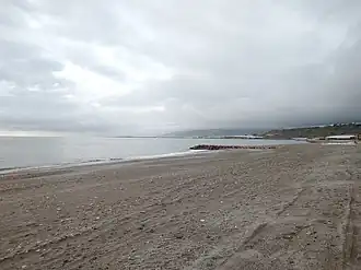 La plage, vue vers l'ouest
