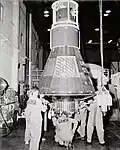 La capsule de Mercury 8 avant son lancement.