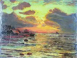 Plage avec maisons par Nikolaï Doubovskoï.