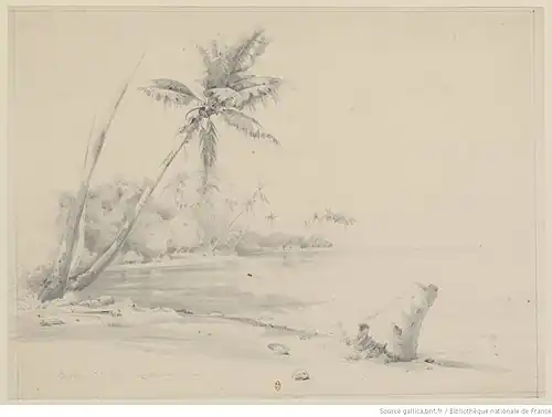 Taiti [sic], 1844-1845, dessin, Paris, BnF.