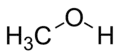 Skeletal structure of methanol.