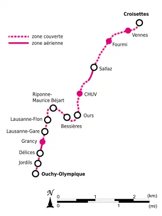 Voir la carte de la ligne.