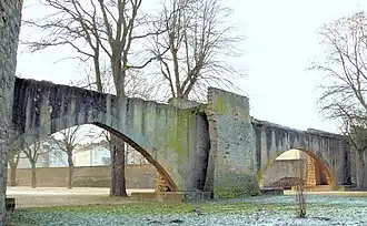 Pont des Grilles de la Basse-Seille enjambait l’ancien bras de la Seille.