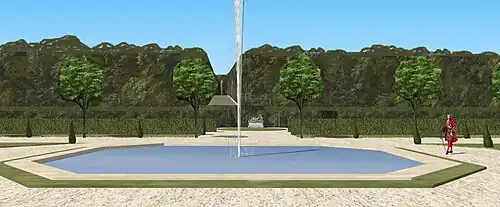 Restitution du Bosquet de Cléopâtre, vue devant le bassin octogone, fin XVIIe.