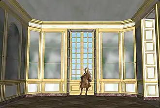 Restitution du Cabinet des miroirs de Meudon (premier étage), vers 1702.