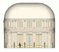 Restitution inédite de la coupe du Salon des Maures de Meudon, vers 1700.