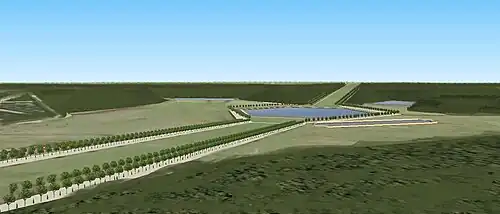 Schéma depuis la Calotte, jardins hauts de Meudon, vers 1700.