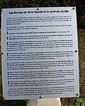Panneau d'informations de la Borne de la Terre Sacrée à Meures (Haute-Marne).