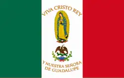 Drapeau des Cristeros durant la guerre des Cristeros.