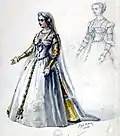 Maquette du premier costume pour Inès