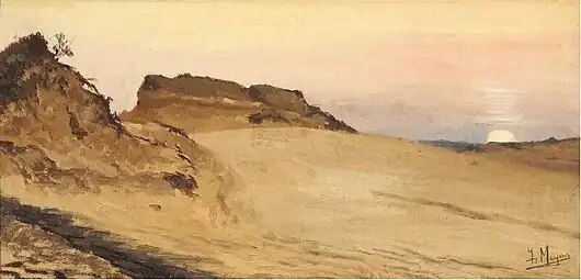 Coucher de soleil sur les dunesCollection privée.