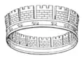 Couronne murale (corona muralis), couronne d'or ou d'argent en forme de muraille crénelée, concédée à qui avait franchi en premier l'enceinte d'une cité ennemie