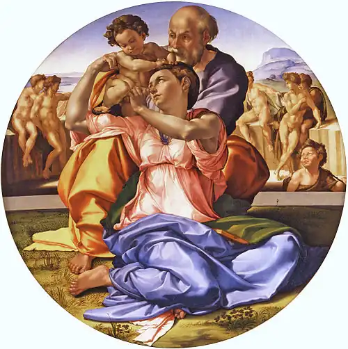 Michel-Ange, Tondo Doni, 1506, musée des Offices, Florence