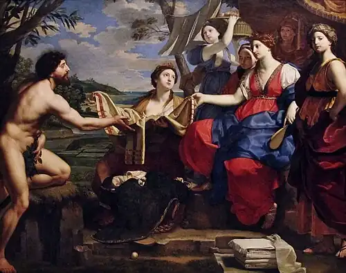 Une représentation d'Ulysse devant Nausicaa et ses servantes