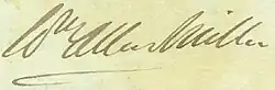 signature de William Allen Miller