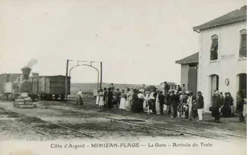 Gare de Mimizan-les-Bains à partir de 1908.