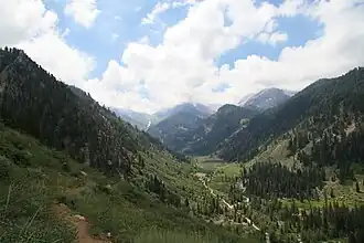 Vue aérienne de la station.