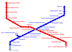 Carte topologique du métro de Minsk