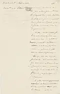 Minute d’une lettre de Napoléon Ier à Joseph Fouché, lui enjoignant de rédiger un rapport contre l’espion André Làa et ses complices.