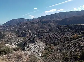 Vue vers l'est depuis le village