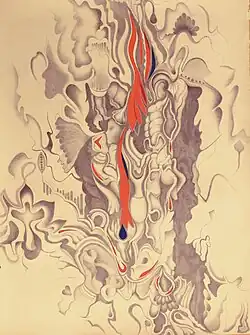 Miró's Pine Tree 2, pointe d'argent, papier Plike, Jeannine Cook