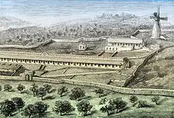 Mishkenot Sha'ananim et le moulin en 1880