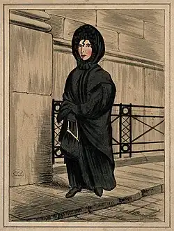 Description de l'image Miss Whitehead, an eccentric, known as the 'Bank Nun'. Colou Wellcome V0007302.jpg.