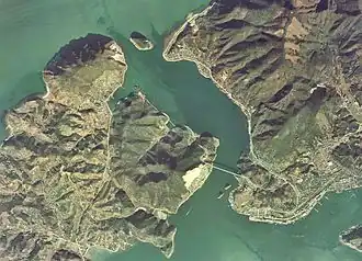 Vue aérienne du détroit de Misumi