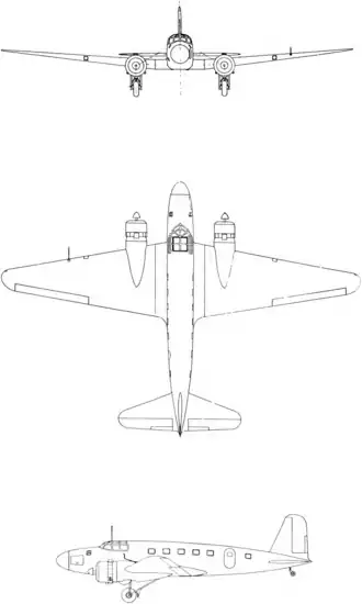 vue en plan de l’avion