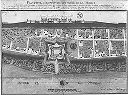 Plan du Fort Condé de La Mobille en 1725
