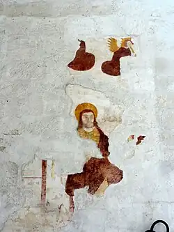 Peinture murale au revers de la façade, à gauche.