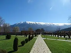 La Galičica vue depuis le monastère Saint-Naum.