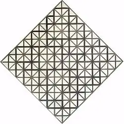 Composition en losange avec lignes grises (Composition dans le losange), 1918, huile sur toile, 121 cm en diagonale, Gemeentemuseum.