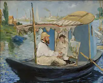 Monet peignant sur son bateau-atelier, Édouard Manet.