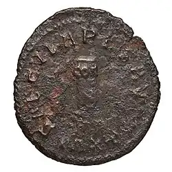 Maximien, pilier célébrant son consulat, légende SAECVLARES AVGG.