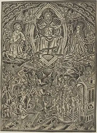 8.  Monogrammiste D, Le Jugement dernier, gravure en criblé, Bibliothèque nationale France.